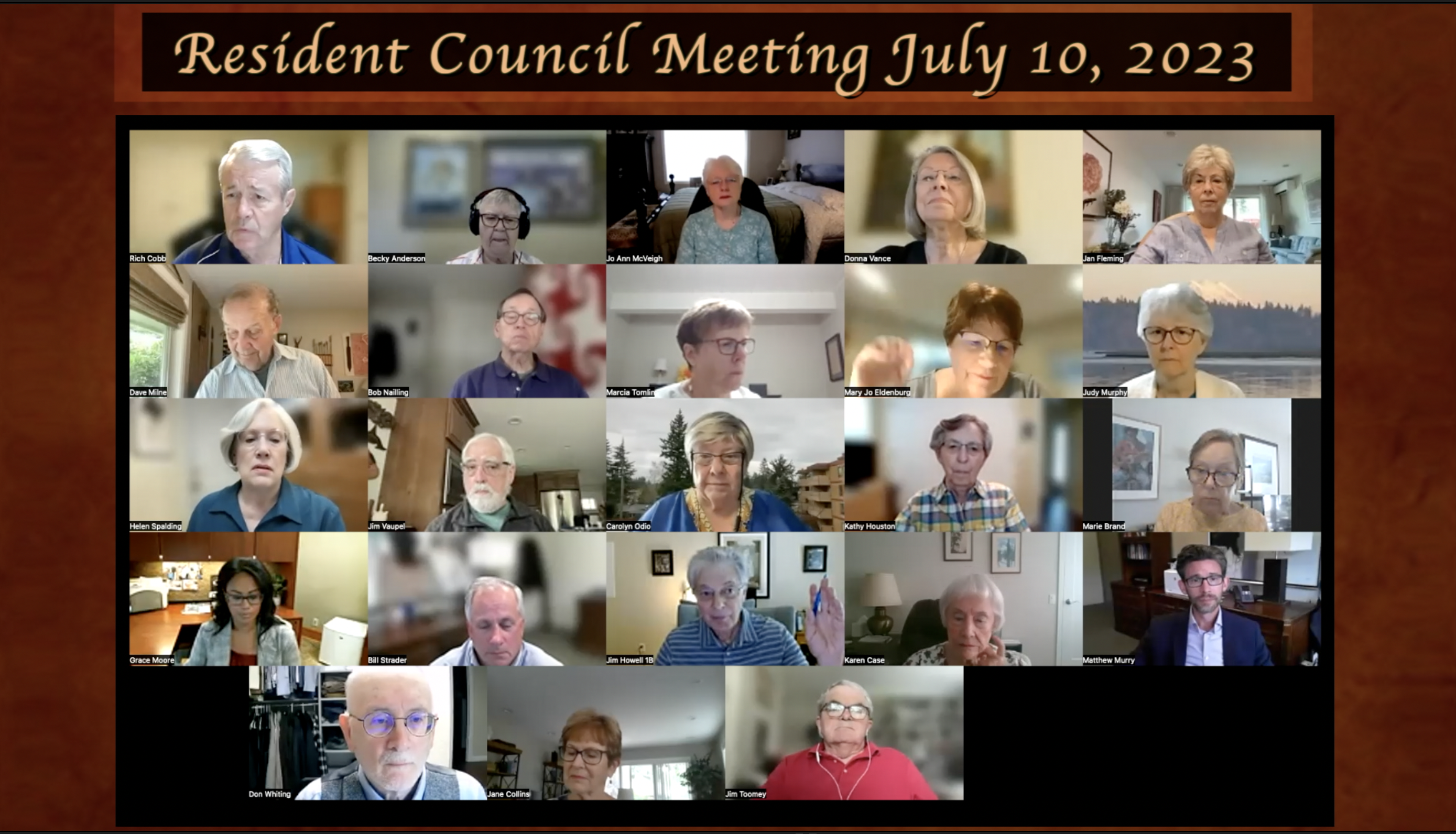 Thumbnail image for Resident Council Mtg. - July 10, 2023