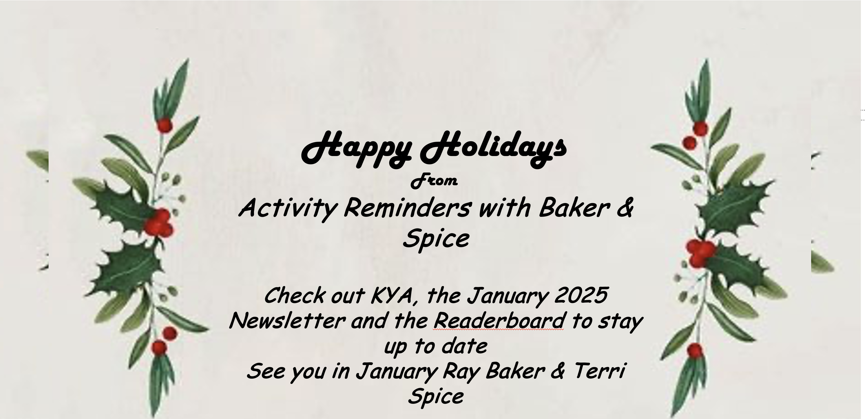 Thumbnail image for Baker & Spice reminder about studio closure