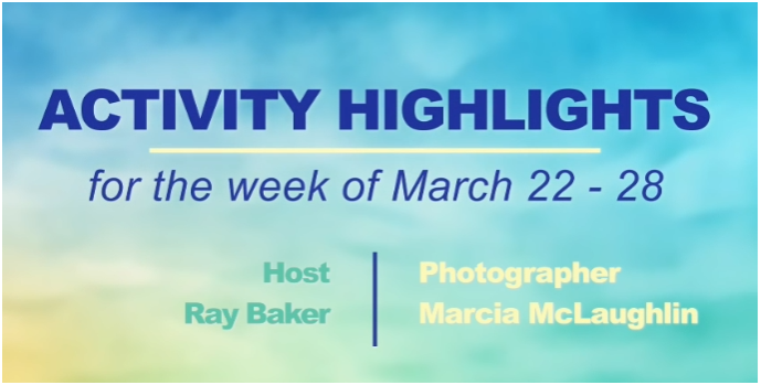 Thumbnail image for Activity Highlights March  22 - 28, 2026